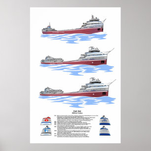 Grote meren, vrachtschip Wilfred Sykes Poster