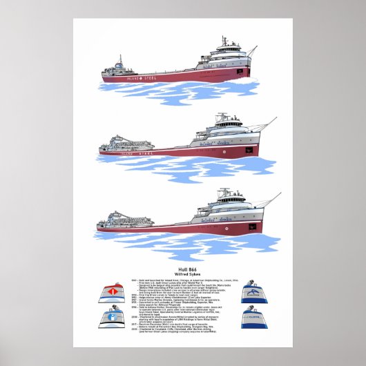 Grote meren, vrachtschip Wilfred Sykes Poster (Voorkant)