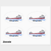 Grote meren, vrachtschip Wilfred Sykes, recht dek Ovale Sticker (Vel)