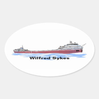 Grote meren, vrachtschip Wilfred Sykes, recht dek Ovale Sticker