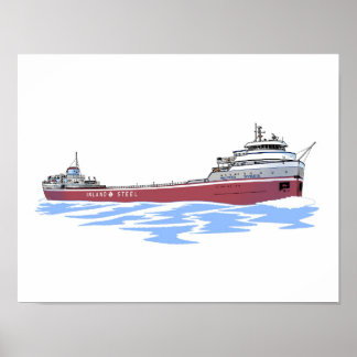 Grote meren, vrachtschip Wilfred Sykes, recht dek Poster