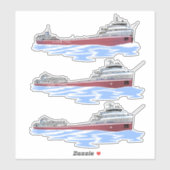 Grote meren, vrachtschip Wilfred Sykes Sticker (Vel)
