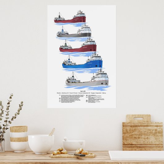 Grote meren, vrachtwagengeschiedenis poster (Keuken)