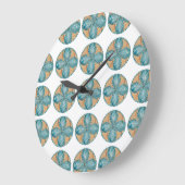 Grote  met Turquoise Flower Design Grote Klok (Hoek)