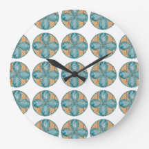 Grote met Turquoise Flower Design