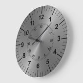 Grote metalen-effect Grijze keuken-wandklok Klok (Hoek)