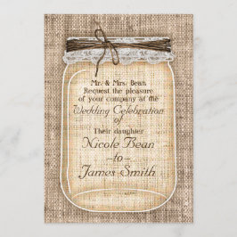 Grote Metselaars Pot met Jute & Kanten Rustieke Br Kaart