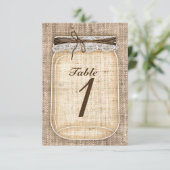 Grote Metselaarsglas & Jute Kant Rustieke Tafel Nu Kaart (Staand voorkant)