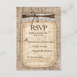 Grote Metselwerkpot & Jute Kant Rustieke Trouw-RSV RSVP Kaartje
