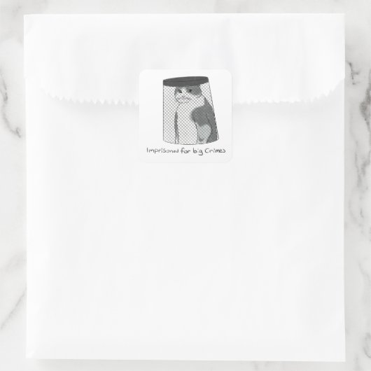 Grote misdaden vierkante sticker (Tas)