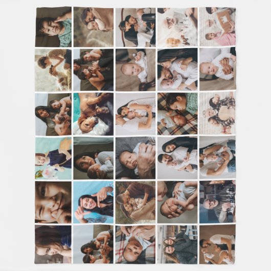 Grote moderne 30-foto collage fleece deken (Voorkant)