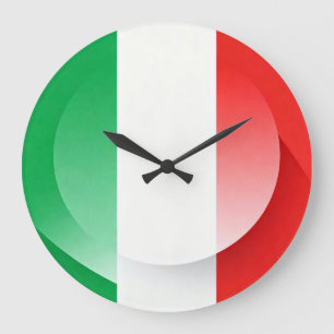 Grote moderne Italiaanse vlag wandklok