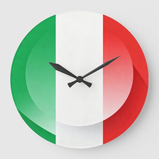 Grote moderne Italiaanse vlag wandklok (Voorkant)
