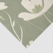 Grote Moderne Lichte Wijze Witte Wildbloem Tissuepapier (Detail)