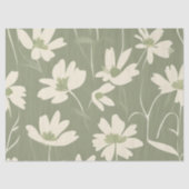 Grote Moderne Lichte Wijze Witte Wildbloem Tissuepapier (Voorkant)