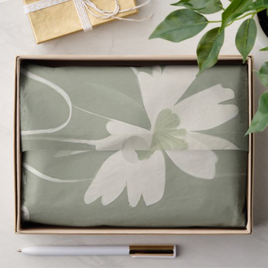 Grote Moderne Lichte Wijze Witte Wildbloem Tissuepapier