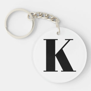 Grote moderne, minimalistische letter K Sleutelhanger