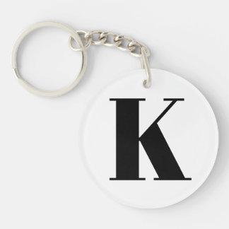 Grote moderne, minimalistische letter K Sleutelhanger