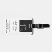 Grote moderne monogram Professional Bagagelabel (Voorkant horizontaal)