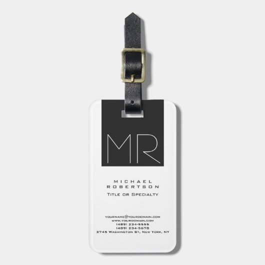 Grote moderne monogram Professional Bagagelabel (Voorkant verticaal)
