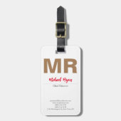 Grote moderne monogram Professional Bagagelabel (Voorkant verticaal)