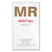 Grote moderne monogram Professional Magnetisch Visitekaartje (Voorkant Verticaal)