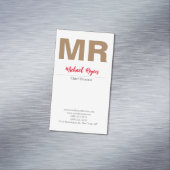 Grote moderne monogram Professional Magnetisch Visitekaartje (Voorbeeld)