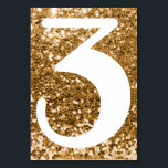 Grote moderne nep gouden glitters nummers kaart<br><div class="desc">Maak je eigen trouwtafel nummers. Trendy grote enkele cijfer nummers. Voor grotere bruiloften met meer tafels, kunt u de lettergrootte wijzigen. U kunt ook een ander lettertype of een andere kleur kiezen om aan uw trouwpakket of speciale evenement aan te passen. Nep gouden confetti stijl glitters met een wit nummer....</div>