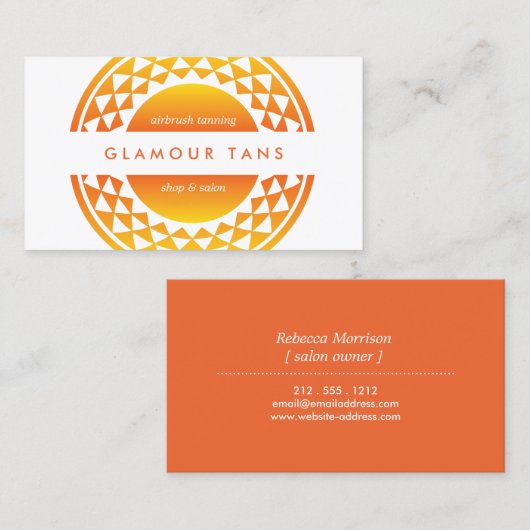 GROTE MODERNE ORANJE ZON LOGO VISITEKAARTJE (Voorkant / Achterkant)