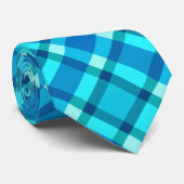 Grote moderne spelden, kobalt blauw, Aqua & Turquo Stropdas (Opgerold)