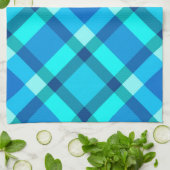 Grote moderne spelden, kobalt blauw, Aqua & Turquo Theedoek (Gevouwen)