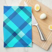 Grote moderne spelden, kobalt blauw, Aqua & Turquo Theedoek (Quarter Fold)