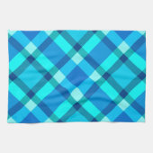 Grote moderne spelden, kobalt blauw, Aqua & Turquo Theedoek (Horizontaal)