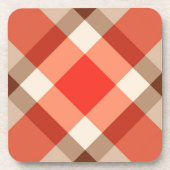 Grote moderne spelden, koraal Sinaasappel, bruin e Bier Onderzetter (Voorkant)