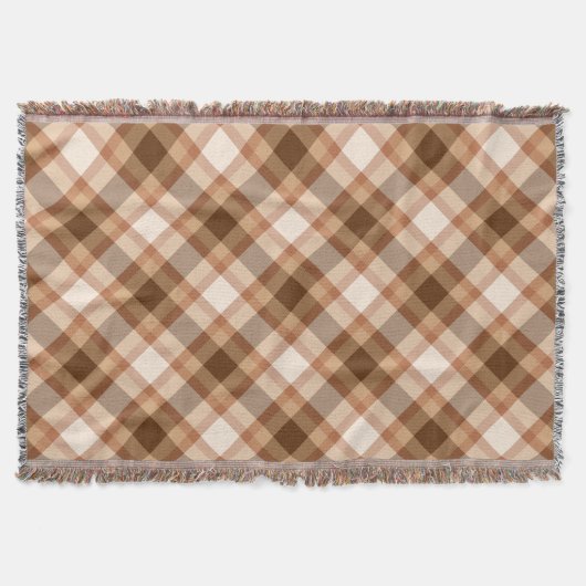 Grote moderne speldenband, bruin, beige, koper en deken (Voorkant)