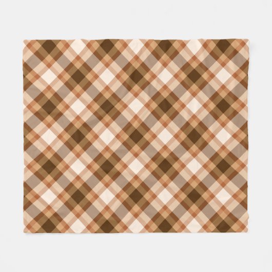 Grote moderne speldenband, bruin, beige, koper en  fleece deken (Voorkant (Horizontaal))