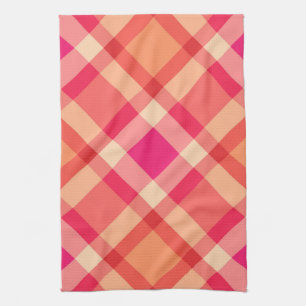 Grote moderne speldenroze, Oranje, koraal en fuchs Theedoek