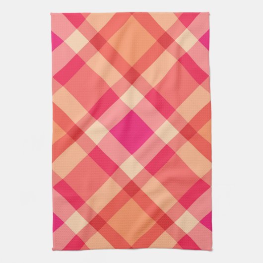 Grote moderne speldenroze, Oranje, koraal en fuchs Theedoek (Verticaal)