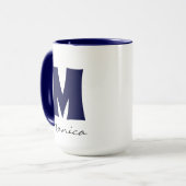 Grote mok | Enorme mok | Aangepaste naam monogram (Voorkant links)