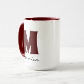 Grote mok | Enorme mok | Aangepaste naam monogram (Voorkant links)