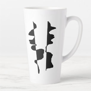 Grote mok Latte Art Abstract Dubbel Gezicht