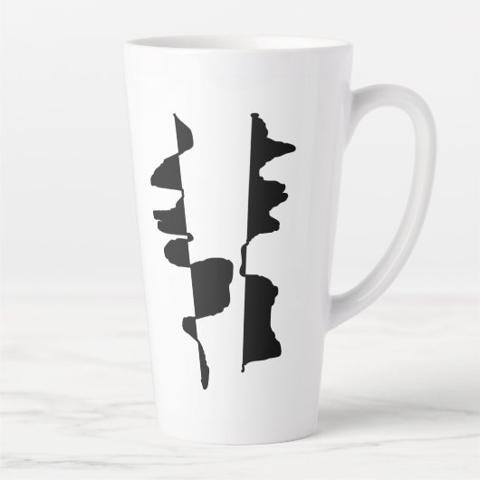 Grote mok Latte Art Abstract Dubbel Gezicht (Rechts)