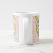 Grote Mok met een Peach Floral Background & Bird (Achterkant)