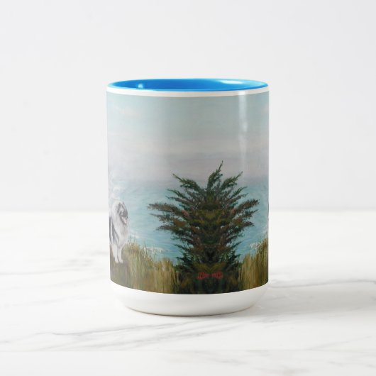 Grote mok met Keeshond (Center)