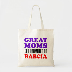 Grote momen worden gepromoot naar Babcia Poolse Ca Tote Bag