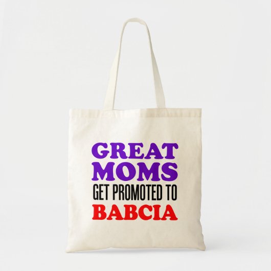 Grote momen worden gepromoot naar Babcia Poolse Ca Tote Bag (Voorkant)