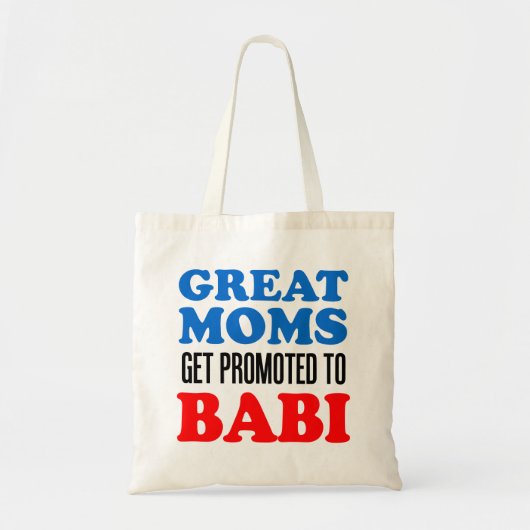 Grote Moms gepromoot naar Babi Czech Grandmoeder Tote Bag (Voorkant)