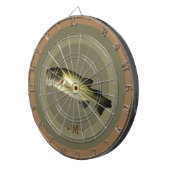 Grote Mond Bass Fish Sport Hobby Monogram Mannen Dartbord (Voorkant Rechts)