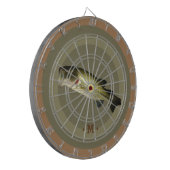 Grote Mond Bass Fish Sport Hobby Monogram Mannen Dartbord (Voorkant Links)
