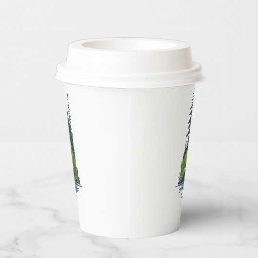 Grote Mond Bass Striking Water Surface Paper Cup Papieren Bekers (Rechts)